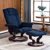 image:imageMCombo Manual Swivel Recliner with Ottoman Chair Ottoman Set for RV Small Spaces Living Room Bedroom Office 4919 Chenille BlueBlue
