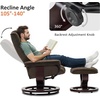 image:imageMCombo Manual Swivel Recliner with Ottoman Chair Ottoman Set for RV Small Spaces Living Room Bedroom Office 4919 Chenille BlueBrown