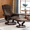 image:imageMCombo Manual Swivel Recliner with Ottoman Chair Ottoman Set for RV Small Spaces Living Room Bedroom Office 4919 Chenille BlueBrown