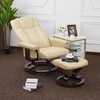 image:imageMCombo Manual Swivel Recliner with Ottoman Chair Ottoman Set for RV Small Spaces Living Room Bedroom Office 4919 Chenille BlueCream White