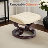 image:imageMCombo Manual Swivel Recliner with Ottoman Chair Ottoman Set for RV Small Spaces Living Room Bedroom Office 4919 Chenille BlueCream White