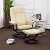 image:imageMCombo Manual Swivel Recliner with Ottoman Chair Ottoman Set for RV Small Spaces Living Room Bedroom Office 4919 Chenille BlueCream White