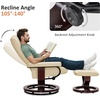 image:imageMCombo Manual Swivel Recliner with Ottoman Chair Ottoman Set for RV Small Spaces Living Room Bedroom Office 4919 Chenille BlueCream White