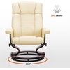 image:imageMCombo Manual Swivel Recliner with Ottoman Chair Ottoman Set for RV Small Spaces Living Room Bedroom Office 4919 Chenille BlueCream White