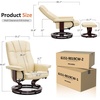 image:imageMCombo Manual Swivel Recliner with Ottoman Chair Ottoman Set for RV Small Spaces Living Room Bedroom Office 4919 Chenille BlueCream White