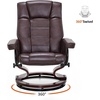 image:imageMCombo Manual Swivel Recliner with Ottoman Chair Ottoman Set for RV Small Spaces Living Room Bedroom Office 4919 Chenille BlueDark Brown