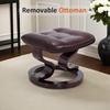 image:imageMCombo Manual Swivel Recliner with Ottoman Chair Ottoman Set for RV Small Spaces Living Room Bedroom Office 4919 Chenille BlueDark Brown