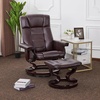 image:imageMCombo Manual Swivel Recliner with Ottoman Chair Ottoman Set for RV Small Spaces Living Room Bedroom Office 4919 Chenille BlueDark Brown