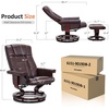 image:imageMCombo Manual Swivel Recliner with Ottoman Chair Ottoman Set for RV Small Spaces Living Room Bedroom Office 4919 Chenille BlueDark Brown