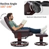 image:imageMCombo Manual Swivel Recliner with Ottoman Chair Ottoman Set for RV Small Spaces Living Room Bedroom Office 4919 Chenille BlueDark Brown