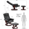 image:imageMCombo Manual Swivel Recliner with Ottoman Chair Ottoman Set for RV Small Spaces Living Room Bedroom Office 4919 Chenille BlueDark Grey