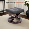 image:imageMCombo Manual Swivel Recliner with Ottoman Chair Ottoman Set for RV Small Spaces Living Room Bedroom Office 4919 Chenille BlueDark Grey