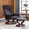 image:imageMCombo Manual Swivel Recliner with Ottoman Chair Ottoman Set for RV Small Spaces Living Room Bedroom Office 4919 Chenille BlueGrey