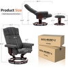 image:imageMCombo Manual Swivel Recliner with Ottoman Chair Ottoman Set for RV Small Spaces Living Room Bedroom Office 4919 Chenille BlueGrey