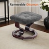 image:imageMCombo Manual Swivel Recliner with Ottoman Chair Ottoman Set for RV Small Spaces Living Room Bedroom Office 4919 Chenille BlueGrey