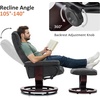 image:imageMCombo Manual Swivel Recliner with Ottoman Chair Ottoman Set for RV Small Spaces Living Room Bedroom Office 4919 Chenille BlueGrey