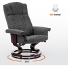 image:imageMCombo Manual Swivel Recliner with Ottoman Chair Ottoman Set for RV Small Spaces Living Room Bedroom Office 4919 Chenille BlueGrey