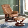 image:imageMCombo Manual Swivel Recliner with Ottoman Chair Ottoman Set for RV Small Spaces Living Room Bedroom Office 4919 Chenille BlueSaddle
