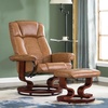 image:imageMCombo Manual Swivel Recliner with Ottoman Chair Ottoman Set for RV Small Spaces Living Room Bedroom Office 4919 Chenille BlueSaddle
