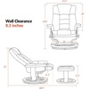 image:imageMCombo Manual Swivel Recliner with Ottoman Chair Ottoman Set for RV Small Spaces Living Room Bedroom Office 4919 Chenille BlueSaddle