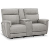 image:imageMCombo 708 Zero Gravity Power Loveseat Recliner Sofa with Massage and Dual Heating Adjustable Headrest USB amp Type C Port for Living Room Fabric PR606M2 BeigeMist Grey