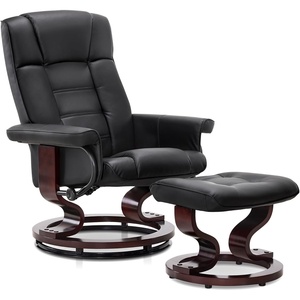 image:imageMCombo Manual Swivel Recliner with Ottoman Chair Ottoman Set for RV Small Spaces Living Room Bedroom Office 4919 Chenille BlueBlack