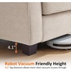 image:imageMCombo 677 Loveseat Sofa 2Seater Small Couch for Small Spaces Classic Rolled Arm Upholstered Sofa with Solid Wood Legs for Living Room Removable Cover Chenille Fabric VE730 Navy BlueBeige