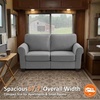 image:imageMCombo 677 Loveseat Sofa 2Seater Small Couch for Small Spaces Classic Rolled Arm Upholstered Sofa with Solid Wood Legs for Living Room Removable Cover Chenille Fabric VE730 Navy BlueLight Grey