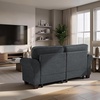 image:imageMCombo 677 Loveseat Sofa 2Seater Small Couch for Small Spaces Classic Rolled Arm Upholstered Sofa with Solid Wood Legs for Living Room Removable Cover Chenille Fabric VE730 Navy BlueDark Grey
