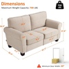 image:imageMCombo 677 Loveseat Sofa 2Seater Small Couch for Small Spaces Classic Rolled Arm Upholstered Sofa with Solid Wood Legs for Living Room Removable Cover Chenille Fabric VE730 Navy BlueBeige