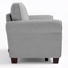 image:imageMCombo 677 Loveseat Sofa 2Seater Small Couch for Small Spaces Classic Rolled Arm Upholstered Sofa with Solid Wood Legs for Living Room Removable Cover Chenille Fabric VE730 Navy BlueLight Grey