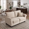 image:imageMCombo 677 Loveseat Sofa 2Seater Small Couch for Small Spaces Classic Rolled Arm Upholstered Sofa with Solid Wood Legs for Living Room Removable Cover Chenille Fabric VE730 Navy BlueBeige