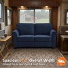 image:imageMCombo 677 Loveseat Sofa 2Seater Small Couch for Small Spaces Classic Rolled Arm Upholstered Sofa with Solid Wood Legs for Living Room Removable Cover Chenille Fabric VE730 Navy BlueNavy Blue