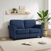 image:imageMCombo 677 Loveseat Sofa 2Seater Small Couch for Small Spaces Classic Rolled Arm Upholstered Sofa with Solid Wood Legs for Living Room Removable Cover Chenille Fabric VE730 Navy BlueNavy Blue
