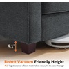 image:imageMCombo 677 Loveseat Sofa 2Seater Small Couch for Small Spaces Classic Rolled Arm Upholstered Sofa with Solid Wood Legs for Living Room Removable Cover Chenille Fabric VE730 Navy BlueDark Grey