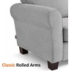 image:imageMCombo 677 Loveseat Sofa 2Seater Small Couch for Small Spaces Classic Rolled Arm Upholstered Sofa with Solid Wood Legs for Living Room Removable Cover Chenille Fabric VE730 Navy BlueLight Grey