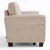image:imageMCombo 677 Loveseat Sofa 2Seater Small Couch for Small Spaces Classic Rolled Arm Upholstered Sofa with Solid Wood Legs for Living Room Removable Cover Chenille Fabric VE730 Navy BlueBeige