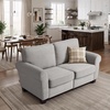 image:imageMCombo 677 Loveseat Sofa 2Seater Small Couch for Small Spaces Classic Rolled Arm Upholstered Sofa with Solid Wood Legs for Living Room Removable Cover Chenille Fabric VE730 Navy BlueLight Grey