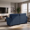 image:imageMCombo 677 Loveseat Sofa 2Seater Small Couch for Small Spaces Classic Rolled Arm Upholstered Sofa with Solid Wood Legs for Living Room Removable Cover Chenille Fabric VE730 Navy BlueNavy Blue
