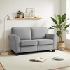 image:imageMCombo 677 Loveseat Sofa 2Seater Small Couch for Small Spaces Classic Rolled Arm Upholstered Sofa with Solid Wood Legs for Living Room Removable Cover Chenille Fabric VE730 Navy BlueLight Grey