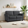 image:imageMCombo 677 Loveseat Sofa 2Seater Small Couch for Small Spaces Classic Rolled Arm Upholstered Sofa with Solid Wood Legs for Living Room Removable Cover Chenille Fabric VE730 Navy BlueDark Grey