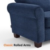 image:imageMCombo 677 Loveseat Sofa 2Seater Small Couch for Small Spaces Classic Rolled Arm Upholstered Sofa with Solid Wood Legs for Living Room Removable Cover Chenille Fabric VE730 Navy BlueNavy Blue