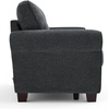 image:imageMCombo 677 Loveseat Sofa 2Seater Small Couch for Small Spaces Classic Rolled Arm Upholstered Sofa with Solid Wood Legs for Living Room Removable Cover Chenille Fabric VE730 Navy BlueDark Grey
