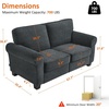 image:imageMCombo 677 Loveseat Sofa 2Seater Small Couch for Small Spaces Classic Rolled Arm Upholstered Sofa with Solid Wood Legs for Living Room Removable Cover Chenille Fabric VE730 Navy BlueDark Grey