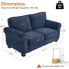 image:imageMCombo 677 Loveseat Sofa 2Seater Small Couch for Small Spaces Classic Rolled Arm Upholstered Sofa with Solid Wood Legs for Living Room Removable Cover Chenille Fabric VE730 Navy BlueNavy Blue