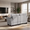 image:imageMCombo 677 Loveseat Sofa 2Seater Small Couch for Small Spaces Classic Rolled Arm Upholstered Sofa with Solid Wood Legs for Living Room Removable Cover Chenille Fabric VE730 Navy BlueLight Grey