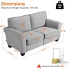 image:imageMCombo 677 Loveseat Sofa 2Seater Small Couch for Small Spaces Classic Rolled Arm Upholstered Sofa with Solid Wood Legs for Living Room Removable Cover Chenille Fabric VE730 Navy BlueLight Grey