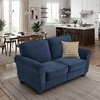 image:imageMCombo 677 Loveseat Sofa 2Seater Small Couch for Small Spaces Classic Rolled Arm Upholstered Sofa with Solid Wood Legs for Living Room Removable Cover Chenille Fabric VE730 Navy BlueNavy Blue