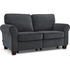 image:imageMCombo 677 Loveseat Sofa 2Seater Small Couch for Small Spaces Classic Rolled Arm Upholstered Sofa with Solid Wood Legs for Living Room Removable Cover Chenille Fabric VE730 Navy BlueDark Grey