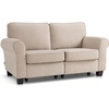 image:imageMCombo 677 Loveseat Sofa 2Seater Small Couch for Small Spaces Classic Rolled Arm Upholstered Sofa with Solid Wood Legs for Living Room Removable Cover Chenille Fabric VE730 Navy BlueBeige